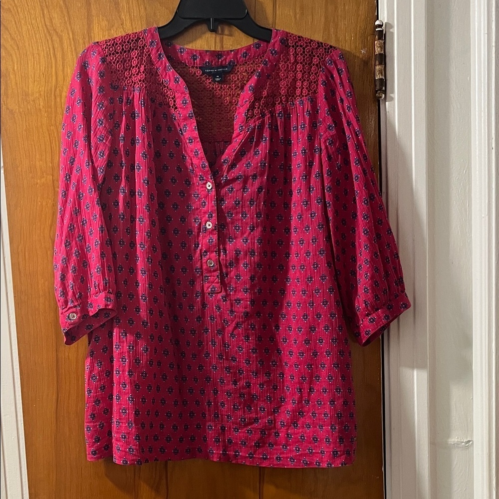 Tommy Hilfiger Pink Patterned Blouse